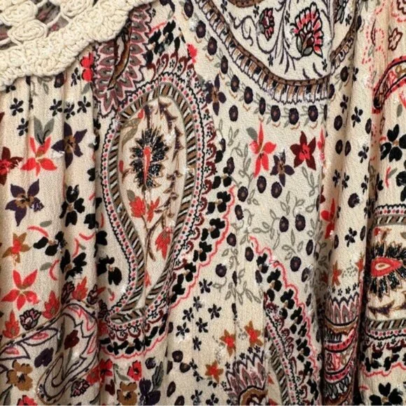 Torrid Babydoll Clip Dot Crinkle Gauze Crochet Neck Top Size 2x - Picture 8 of 16